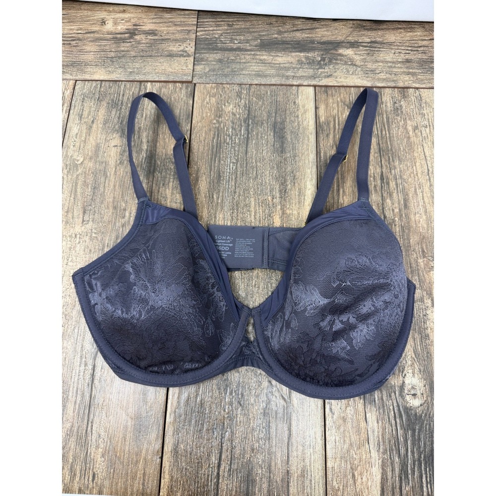 Soma Lightest Lift Perfect Coverage Lace Underwire Bra Blue 36DD 722101